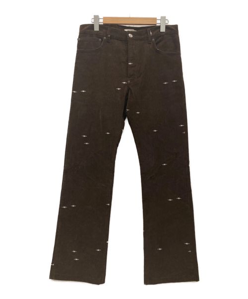 PHIPPS（フィップス）PHIPPS (フィップス) Bootcut Corduroy Jeans ブーツカットコーデュロイパンツ スターモチーフ刺繍  ブラウン サイズ:32の古着・服飾アイテム