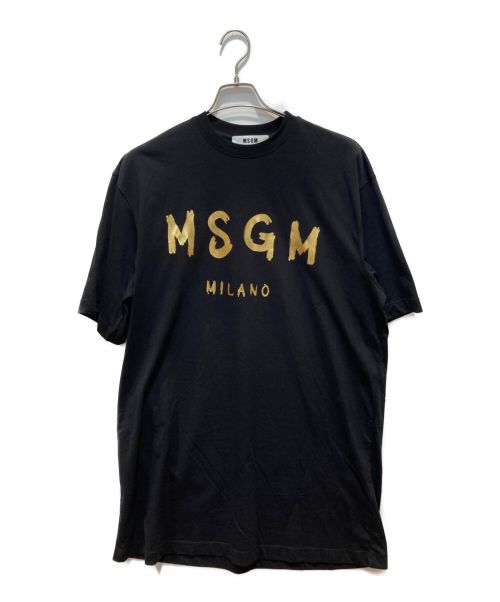 MSGM（エムエスジーエム）MSGM (エムエスジーエム) ブラッシュロゴ Tシャツワンピース ブラック サイズ:SIZE　Sの古着・服飾アイテム