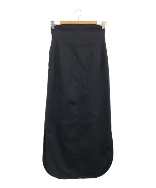 CLANE（クラネ）CLANE (クラネ) ラウンドカットストレートスカート ブラック サイズ:1の古着・服飾アイテム