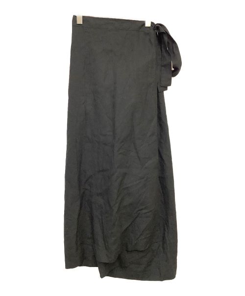 Lisiere（リジェール）Lisiere (リジェール) リネンラップスカート ブラック サイズ:FREEの古着・服飾アイテム