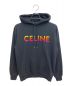 CELINE（セリーヌ）の古着「グラデーションCELINEプリント ルーズフィットフーディー」｜ブラック