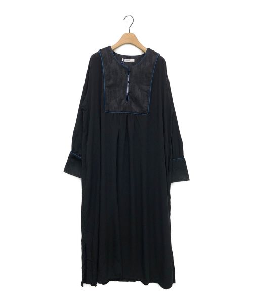 kelen（ケレン）kelen (ケレン) JACQUARD COMBI DRESS ブラック サイズ:Mの古着・服飾アイテム