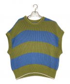 UNIFORMEユニフォーム）の古着「Striped Oversized Knitted Sweater」｜グリーン×ブルー