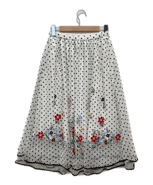 CHESTY（チェスティ）CHESTY (チェスティ) ドットチュール刺繍スカート ホワイト サイズ:SIZE1 未使用品の古着・服飾アイテム