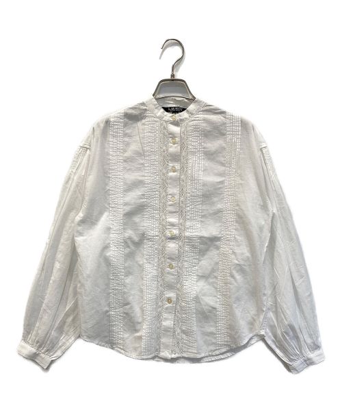 LAUREN RALPH LAUREN（ローレンラルフローレン）LAUREN RALPH LAUREN (ローレンラルフローレン) Cotton Voile Blouson Sleeve Blouse ホワイト サイズ:XSの古着・服飾アイテム