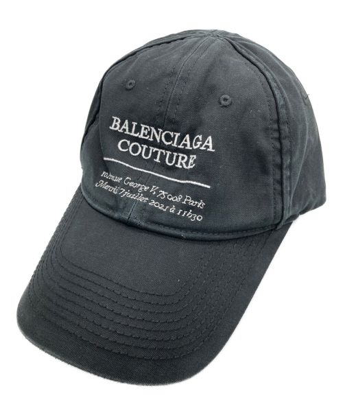 BALENCIAGA（バレンシアガ）BALENCIAGA (バレンシアガ) Coutureアートワーク刺繍キャップ ブラック サイズ:Lの古着・服飾アイテム
