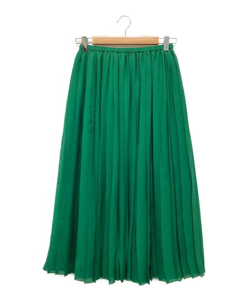 BLAMINK（ブラミンク）BLAMINK (ブラミンク) P SI PLEAT / シルクプリーツスカート グリーン サイズ:36の古着・服飾アイテム