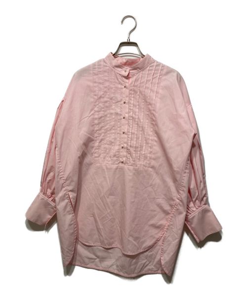 TSURU by MARIKO OIKAWA（ツルバイマリコオイカワ）TSURU by MARIKO OIKAWA (ツルバイマリコオイカワ) パールボタンバンドカラーシャツ ピンク サイズ:-の古着・服飾アイテム