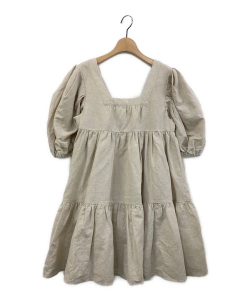ALEXIA STAM（アリシアスタン）ALEXIA STAM (アリシアスタン) Cotton Linen Tiered Short Dress ベージュ サイズ:Sの古着・服飾アイテム