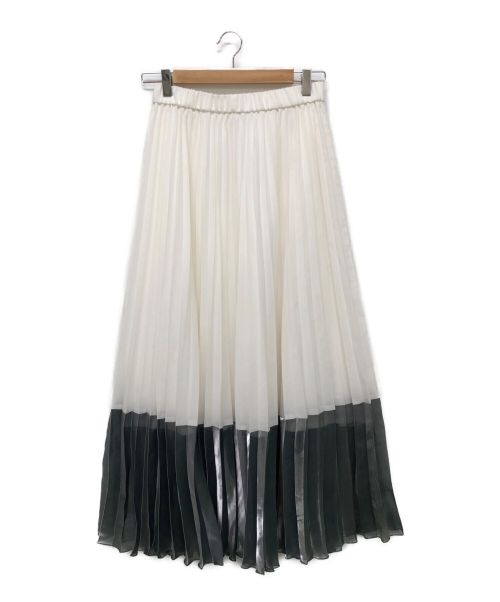 C+（シー）C+ (シー) プリーツスカート ホワイト サイズ:38の古着・服飾アイテム