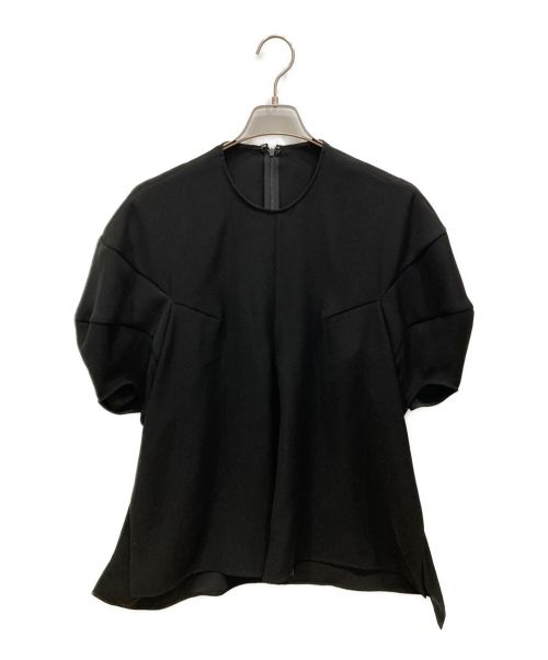 ENFOLD（エンフォルド）ENFOLD (エンフォルド) DRAPE SLEEVE T-SHIRT ドレープ スリーブ Tシャツ ブラック サイズ:36の古着・服飾アイテム