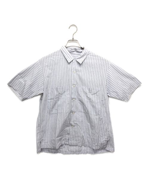Phlannel（フランネル）Phlannel (フランネル) ストライプオープンカラーシャツ ブルーグレイ サイズ:2の古着・服飾アイテム
