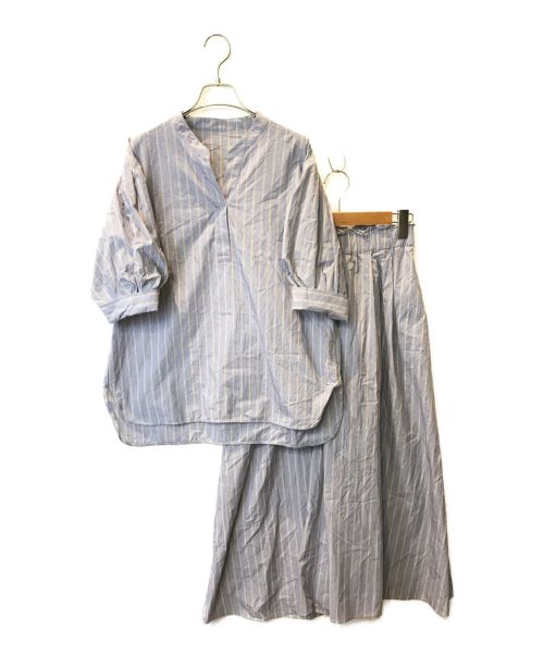 IENA（イエナ）IENA (イエナ) コットンナイロンヘアラインストライプセットアップ ブルー サイズ:38の古着・服飾アイテム