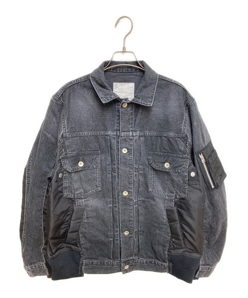 sacai（サカイ）sacai (サカイ) Denim x MA-1 Jacket ブラック サイズ:2の古着・服飾アイテム