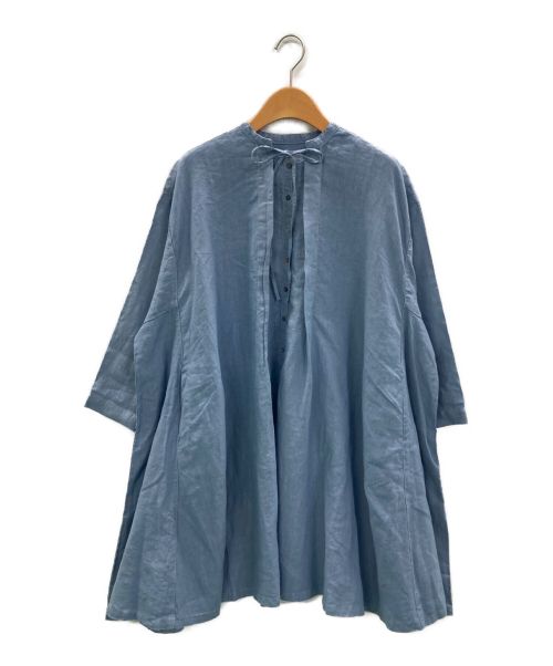 nest Robe（ネストローブ）nest Robe (ネストローブ) リネン天然染めチュニックブラウス ブルー サイズ:Fの古着・服飾アイテム