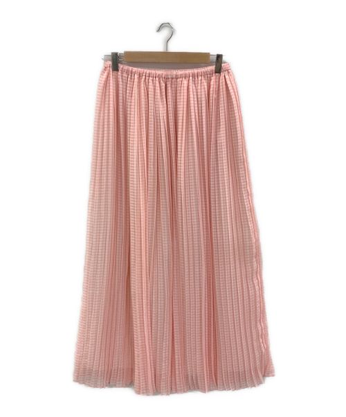 YORI（ヨリ）yori (ヨリ) シアーチェックプリーツスカート ピンク サイズ:38の古着・服飾アイテム