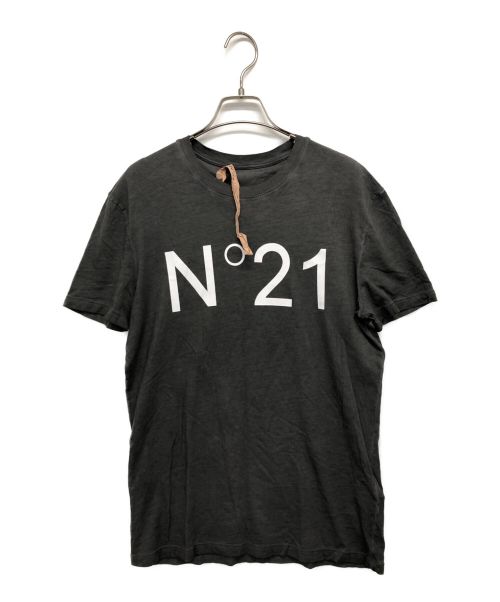 N°21（ヌメロヴェントゥーノ）N°21 (ヌメロヴェントゥーノ) ウォッシュロゴTシャツ グレー サイズ:36の古着・服飾アイテム