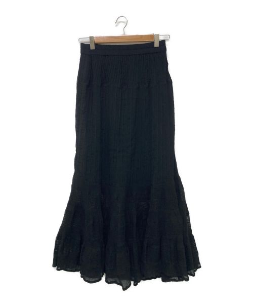 Plage（プラージュ）Plage (プラージュ) クレープ ティアードスカート ブラック サイズ:36の古着・服飾アイテム