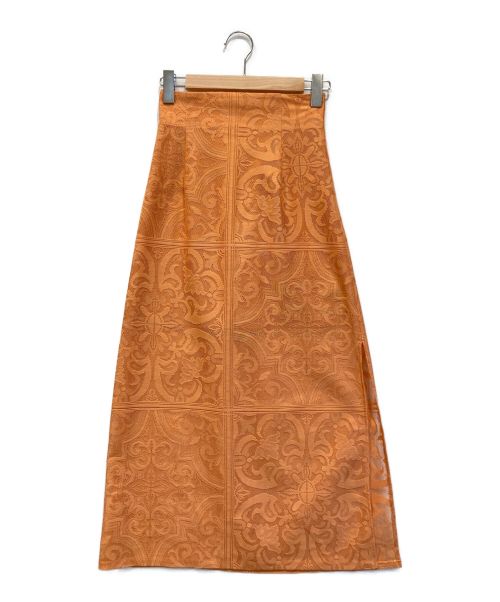 Lily Brown（リリーブラウン）Lily Brown (リリーブラウン) パネルレーススカート オレンジ サイズ:Fの古着・服飾アイテム