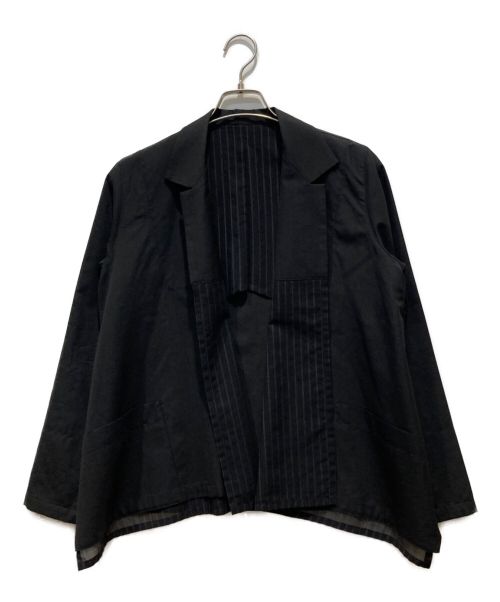 Y'S bis LIMI（ワイズビスリミ）Y'S bis LIMI (ワイズビスリミ) ボタンレスジャケット ブラック サイズ:Sの古着・服飾アイテム
