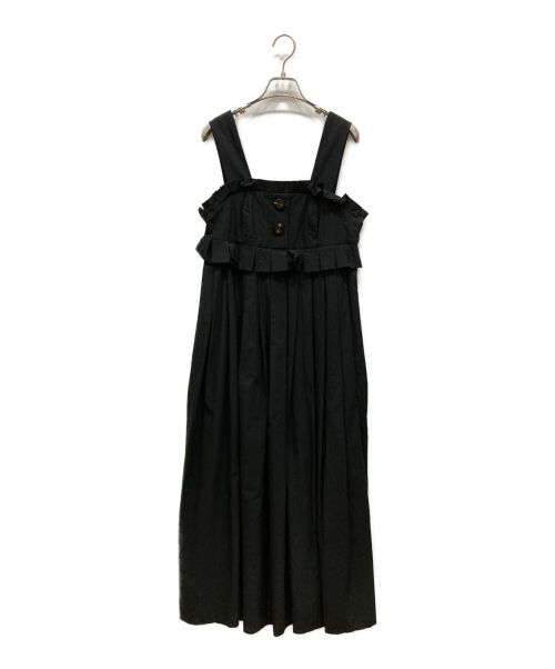 ENFOLD（エンフォルド）ENFOLD (エンフォルド) ウォッシュド タイプライター タックプリーツドレス ブラック サイズ:36の古着・服飾アイテム