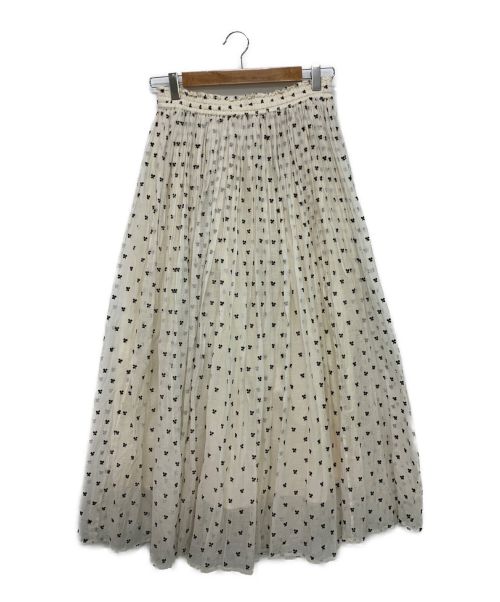 IENA（イエナ）IENA (イエナ) フロッキープリントスカート アイボリー サイズ:36の古着・服飾アイテム