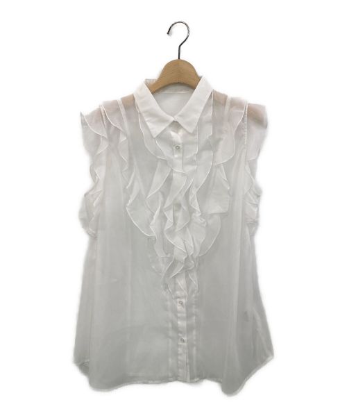 Rirandture（リランドチュール）Rirandture (リランドチュール) 衿付エアリーフリルブラウス ホワイト サイズ:2の古着・服飾アイテム