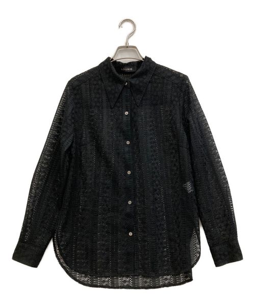 LOUNIE（ルーニー）LOUNIE (ルーニー) レースシャツ ブラック サイズ:36の古着・服飾アイテム