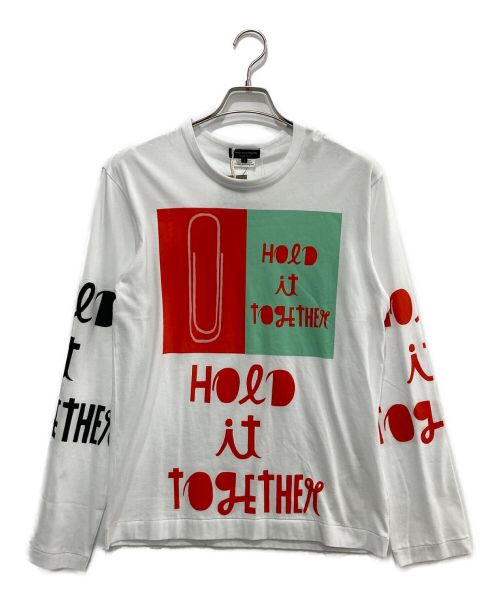 COMME des GARCONS HOMME PLUS（コムデギャルソンオムプリュス）COMME des GARCONS HOMME PLUS (コムデギャルソンオムプリュス) Long Sleeve Hold It Together Tee ホワイト サイズ:Ｓの古着・服飾アイテム