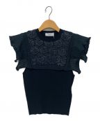 TOGA PULLAトーガ プルラ）の古着「Sheer knit top」｜ブラック