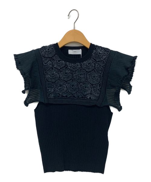 TOGA PULLA（トーガ プルラ）TOGA PULLA (トーガ プルラ) Sheer knit top ブラック サイズ:38の古着・服飾アイテム
