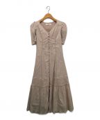 HER LIP TOハーリップトゥ）の古着「Time After Time Scalloped Dress」｜ベージュ