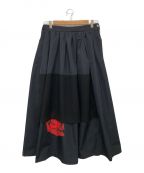 sunao kuwaharaスナオクワハラ）の古着「ポリエステルギャバジンスカート」｜ブラック