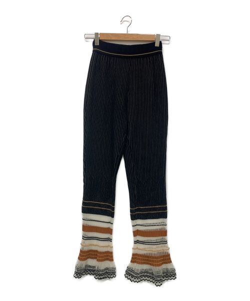 Mame Kurogouchi（マメクロゴウチ）mame kurogouchi (マメクロゴウチ) Rib Jacquard Kintted Pants ブラック サイズ:1の古着・服飾アイテム