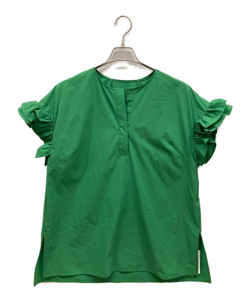 CADUNE（カデュネ）CADUNE (カデュネ) 袖フリルブラウス 川上桃子コラボ グリーン サイズ:38 未使用品の古着・服飾アイテム