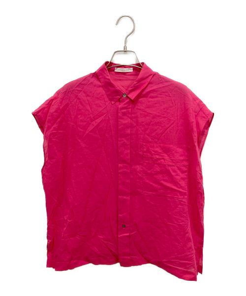 GALERIE VIE（ギャルリーヴィー）GALERIE VIE (ギャルリーヴィー) インドコットンフレンチスリーブシャツ ピンク サイズ:Freeの古着・服飾アイテム
