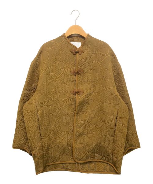 Mame Kurogouchi（マメクロゴウチ）Mame Kurogouchi (マメクロゴウチ) Jomon Arabesque Triple Layer Jacquard Jacket ブラウン サイズ:1の古着・服飾アイテム