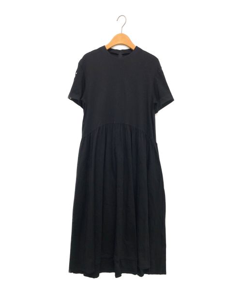 LE CIEL BLEU（ルシェルブルー）LE CIEL BLEU (ルシェルブルー) パールディテールジャージードレス ブラック サイズ:36の古着・服飾アイテム