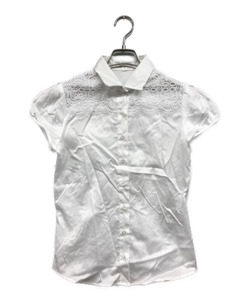 NARA CAMICIE（ナラカミーチェ）NARA CAMICIE (ナラカミーチェ) コットンツイル肩レース半袖シャツ ホワイト サイズ:1の古着・服飾アイテム