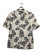 FRED PERRYフレッドペリー）の古着「Floral Print Revere Shirt/フローラル　プリント　リビア　シャツ」｜アイボリー