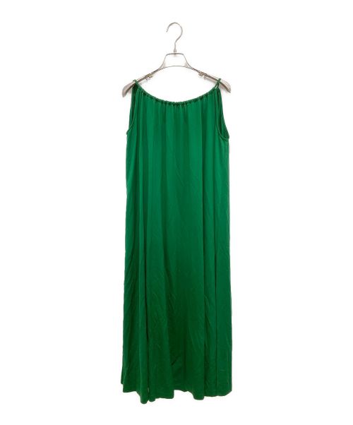 CABAN（キャバン）CABAN (キャバン) キュプラポリエステルジャージーギャザーワンピース グリーン サイズ:Sの古着・服飾アイテム