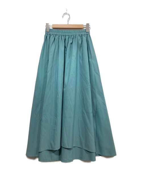 ROPE（ロペ）ROPE (ロペ) シャンブレータフタギャザーボリュームスカート グリーン サイズ:38の古着・服飾アイテム