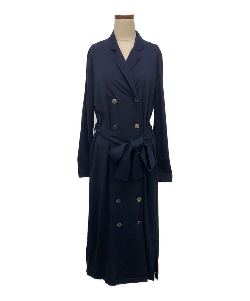 SOEJU（ソージュ）SOEJU (ソージュ) ジャージートレンチスタイルコートワンピース ネイビー サイズ:Mの古着・服飾アイテム
