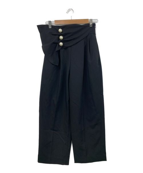 CELFORD（セルフォード）CELFORD (セルフォード) ハイウエストパールベルトパンツ ブラック サイズ:36の古着・服飾アイテム