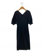 HER LIP TOハーリップトゥ）の古着「Cache-Coeur Jersey Midi Dress」｜ブラック