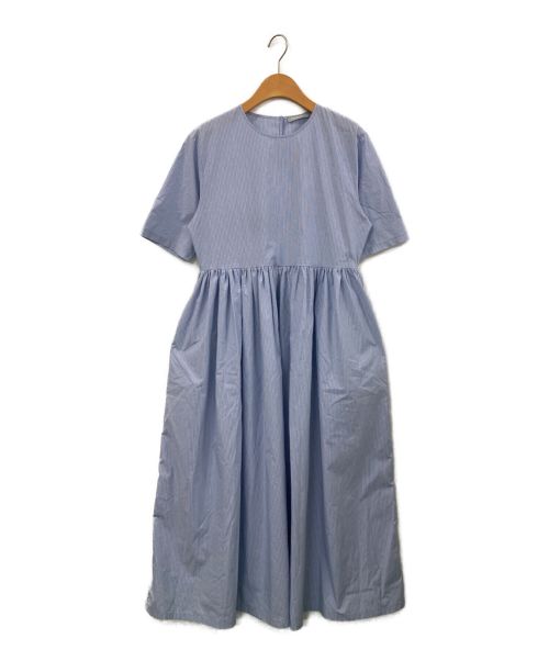 THE 9 SHOP（ザ ナインショップ）THE 9 SHOP (ザ ナインショップ) EVERYDAY DRESS stripe ライトブルー サイズ:Lの古着・服飾アイテム