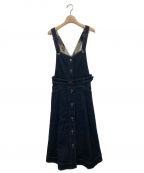 BLUE LABEL CRESTBRIDGEブルーレーベルクレストブリッジ）の古着「ヴィンテージカラーツイル サロペットスカート」｜インディゴ
