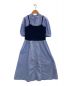 BLUE LABEL CRESTBRIDGE（ブルーレーベルクレストブリッジ）の古着「ニットビスチェシャツドレス」｜ライトブルー