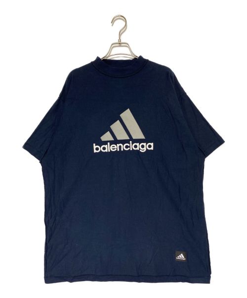 adidas（アディダス）adidas (アディダス) BALENCIAGA (バレンシアガ) オーバーサイズTシャツ ネイビー サイズ:2の古着・服飾アイテム