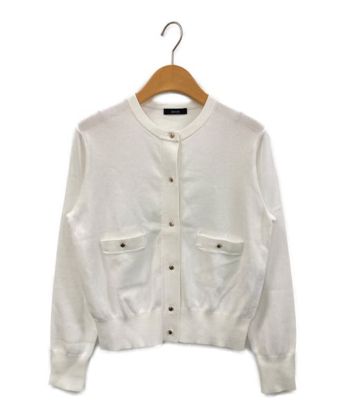 allureville（アルアバイル）allureville (アルアバイル) ポケットクルーカーディガン ホワイト サイズ:2の古着・服飾アイテム